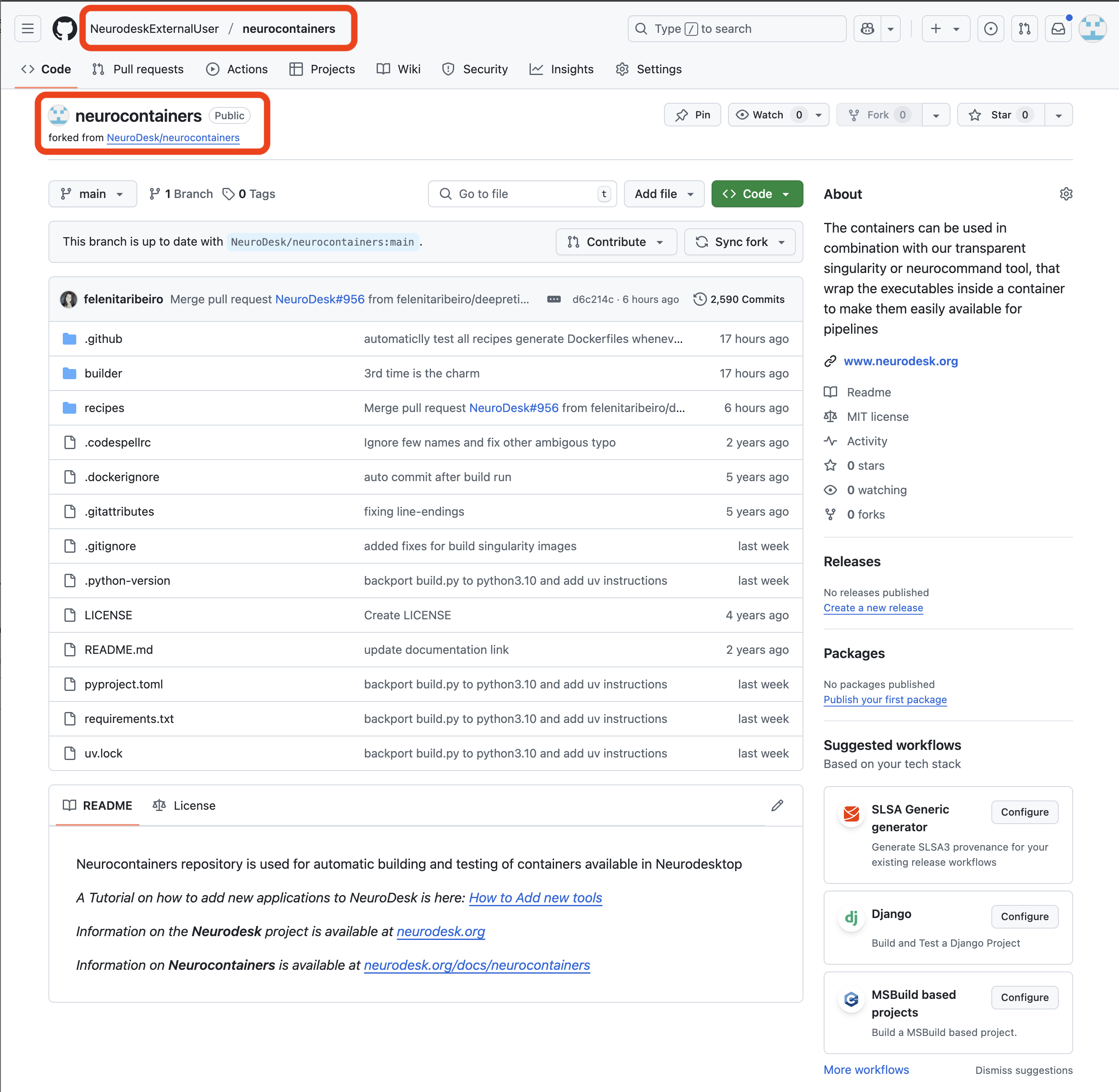 Forked repository