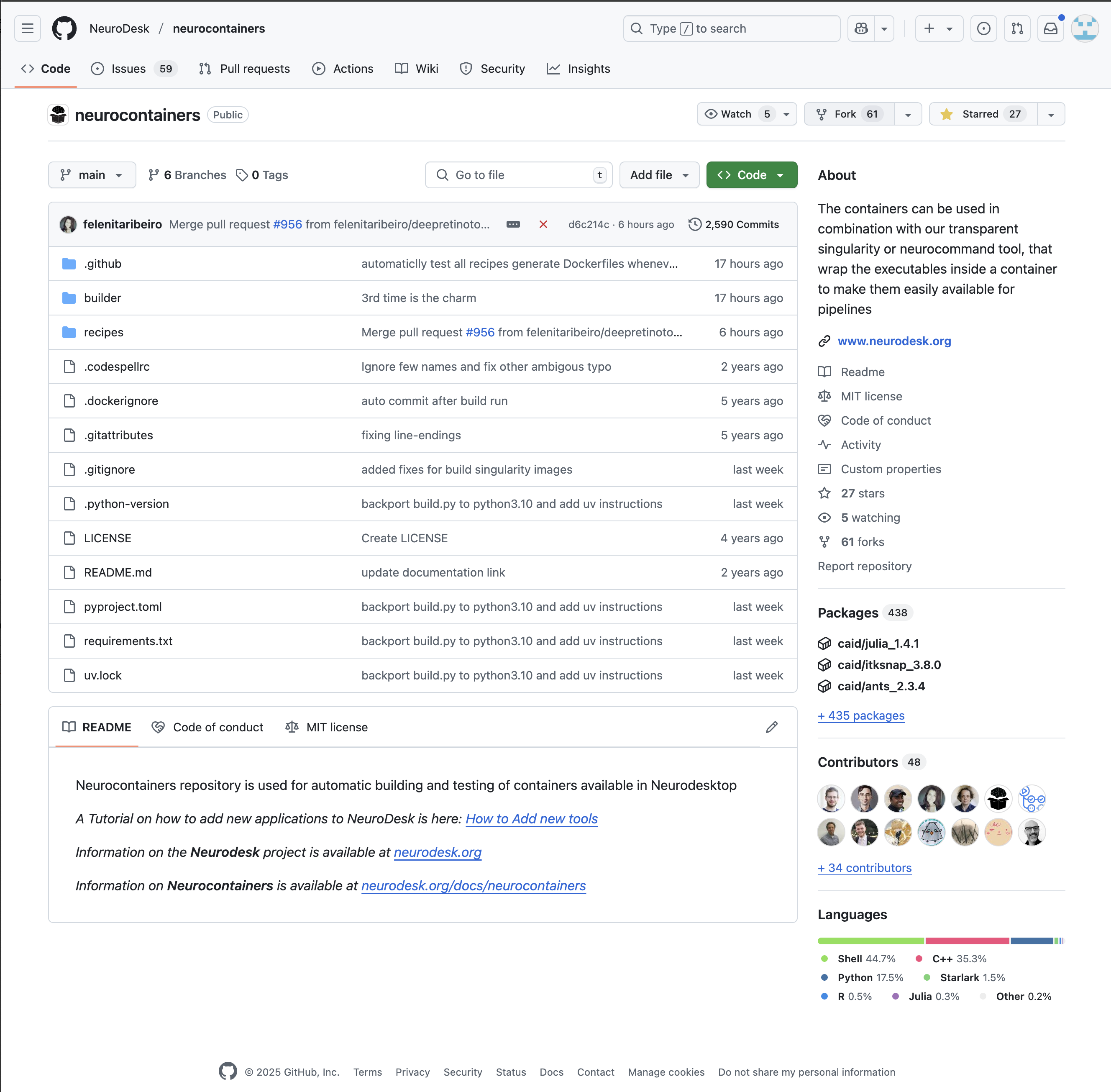 Neurocontainers repository