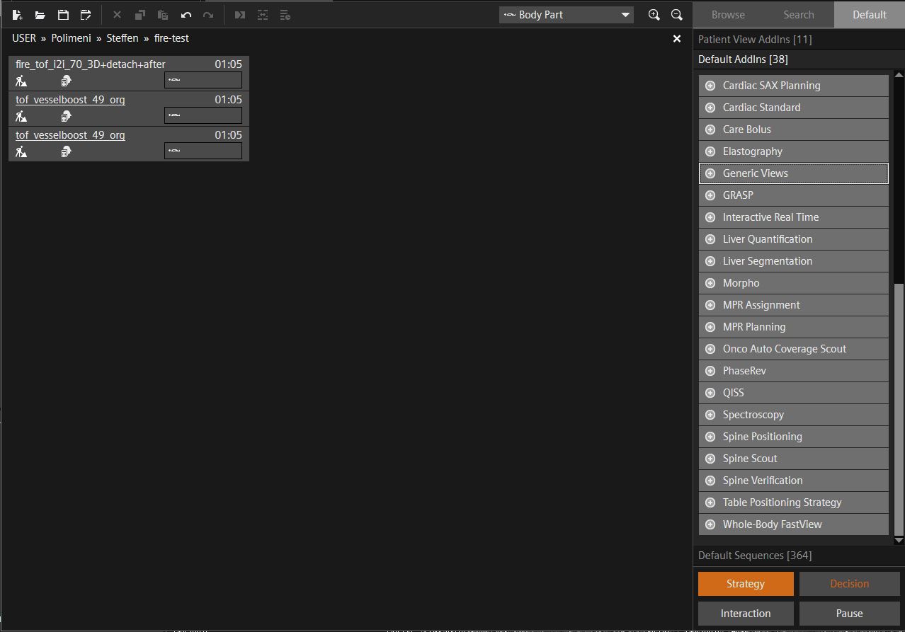 Protocol editor with Generic Views selected in the Default AddIns list