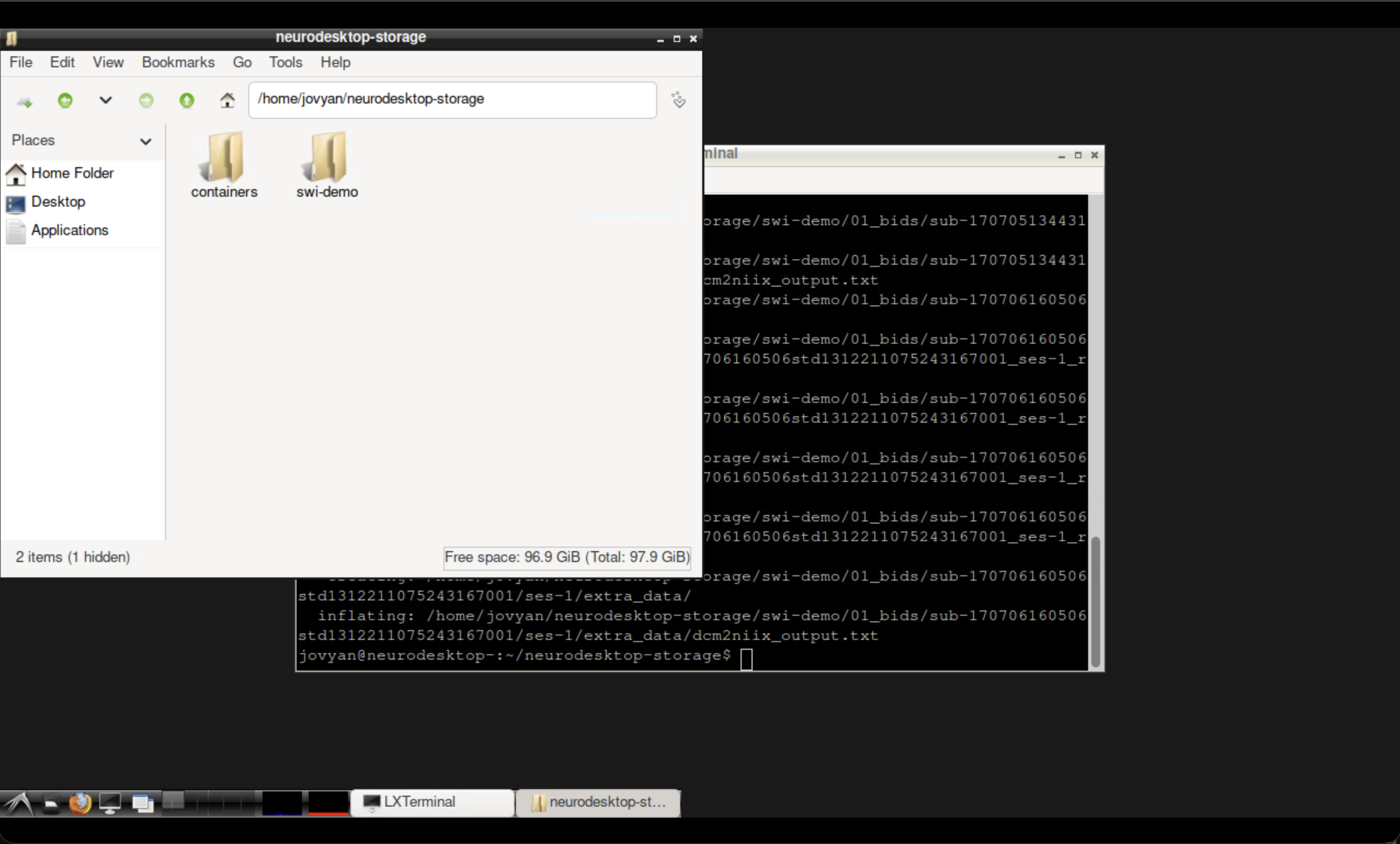 The Neurodesktop file manager